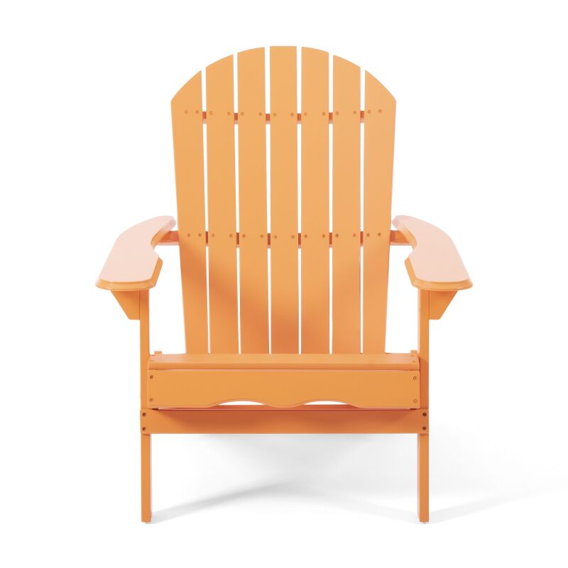 317318 Malibu Outdoor Acacia Wood Adirondack Chair, Tangerine