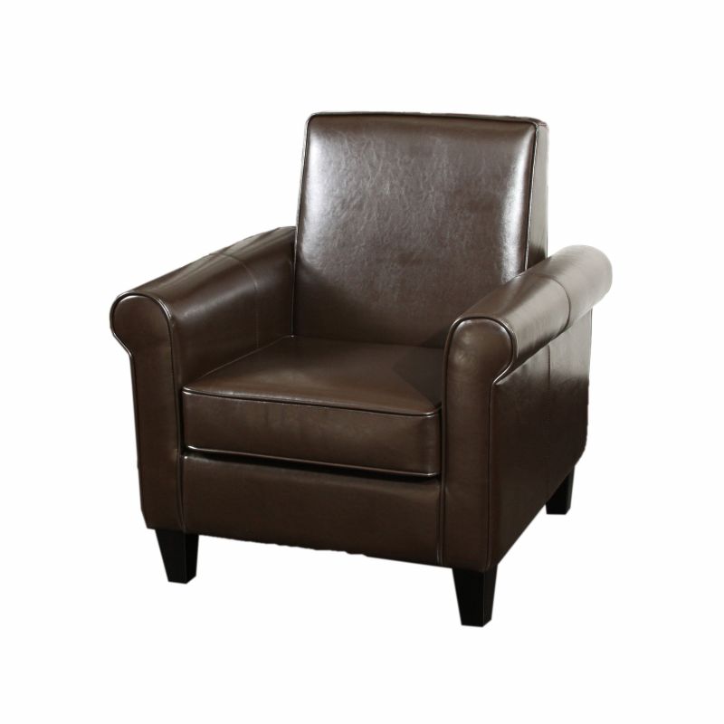 218704 Freemont Leather Brown Club Chair