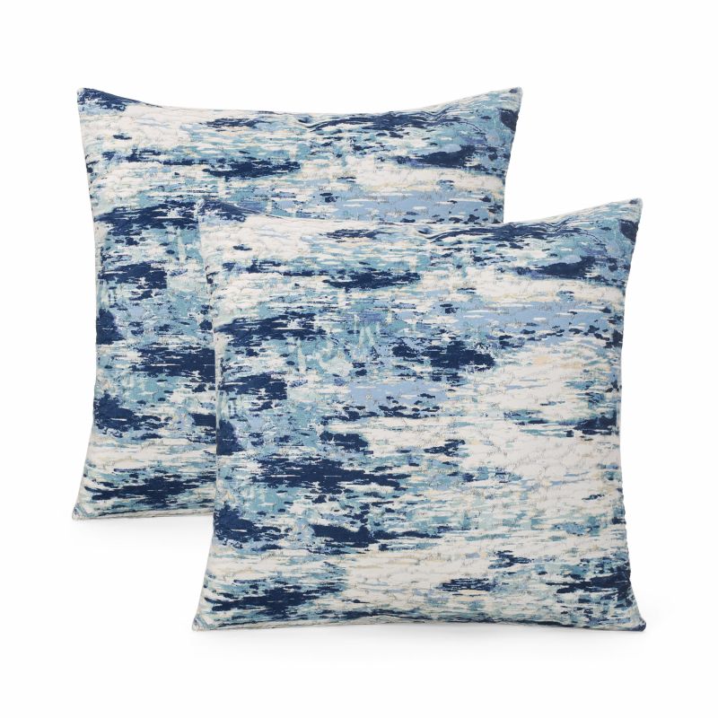 312021 Adleigh Modern Throw Pillow (Set of 2), Blue and Multicolor