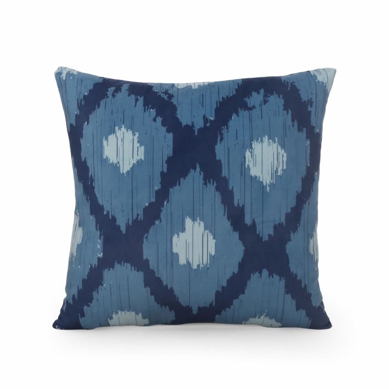 312052 Alumore Modern Throw Pillow, Teal and Dark Blue