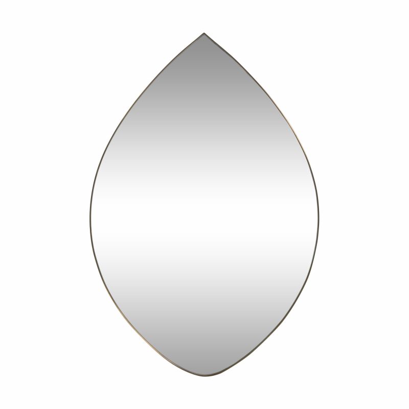 Pilsudski Contemporary Teardrop Wall Mirror, Brushed Brass