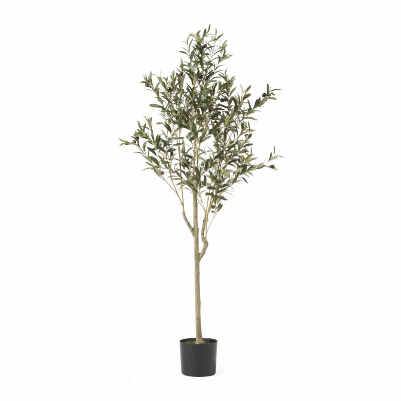 313746 Taos 5' x 2' Artificial Olive Tree, Green