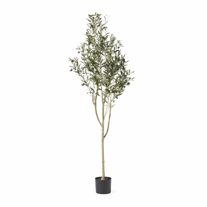 313747 Taos 6' x 2' Artificial Olive Tree, Green