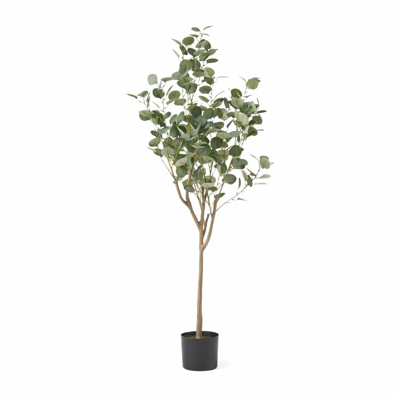 313748 Adair 5' x 2' Artificial Eucalyptus Tree, Green