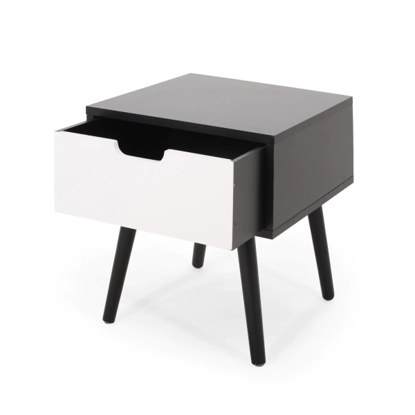 Noble House 311432 Penway Contemporary End Table Black And White 01