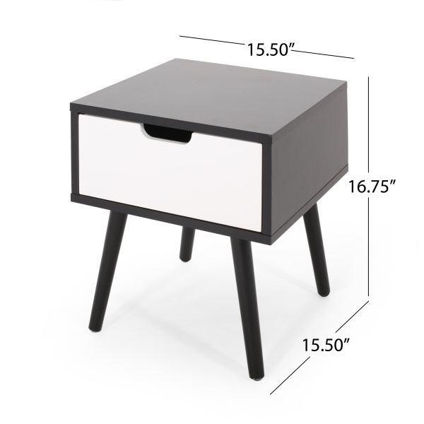Noble House 311432 Penway Contemporary End Table Black And White 03