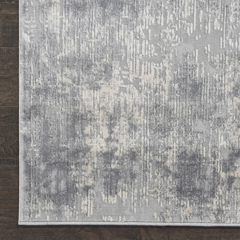 Rus01 Ivory Silver Nourison Rustic Textures Runner Area Rug 4