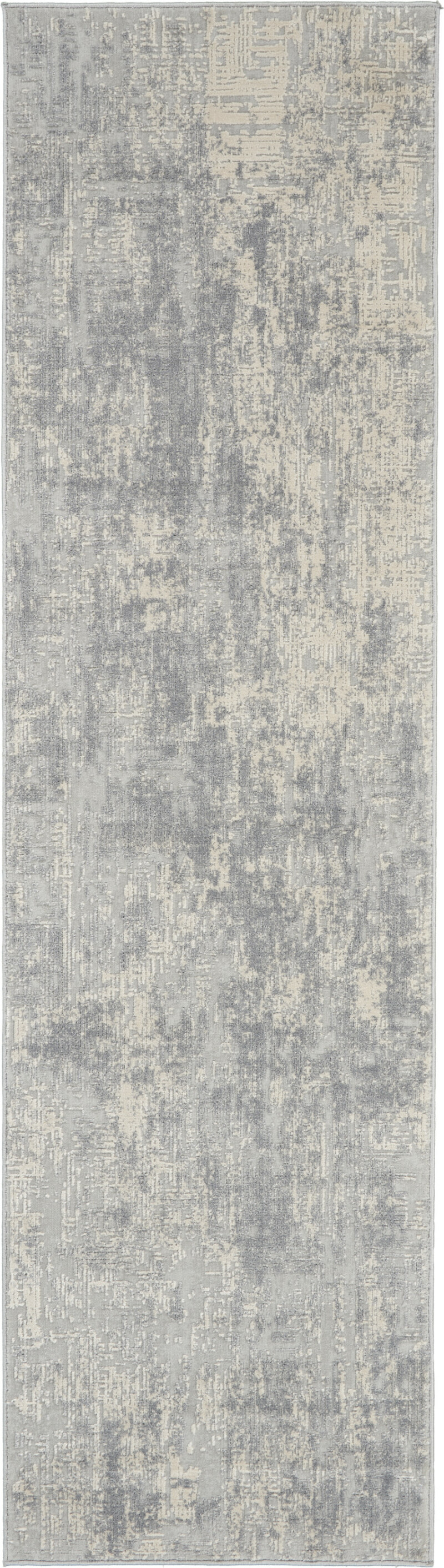 Rus01 Ivory Silver Nourison Rustic Textures Runner Area Rug