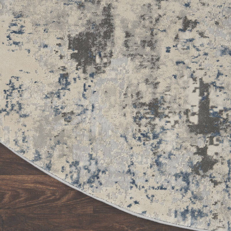 Rus07 Ivory Grey Blue Nourison Rustic Textures Area Rug 4