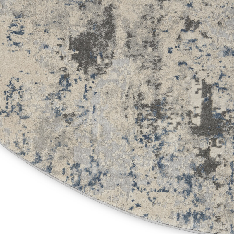 Rus07 Ivory Grey Blue Nourison Rustic Textures Area Rug 5