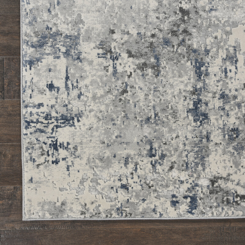 Rus07 Ivory Grey Blue Nourison Rustic Textures Runner Area Rug 4
