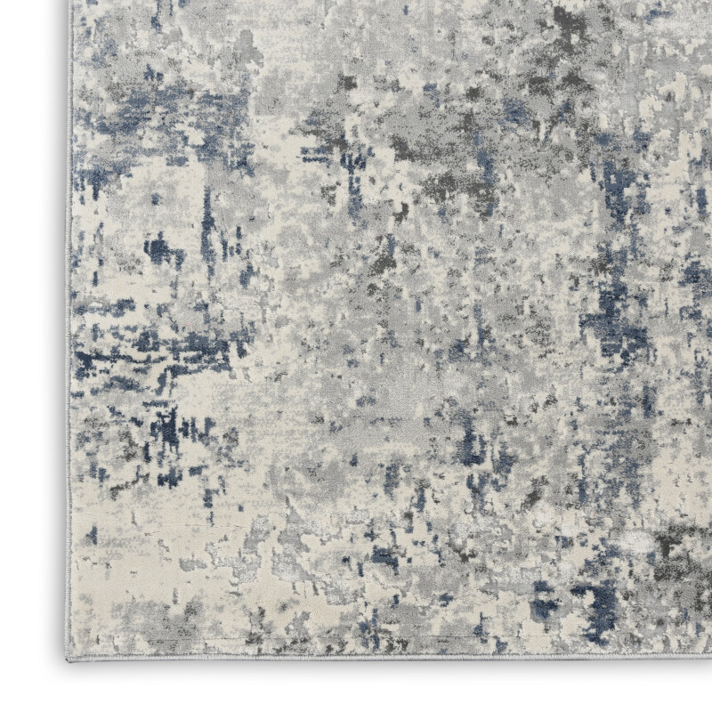 Rus07 Ivory Grey Blue Nourison Rustic Textures Runner Area Rug 5
