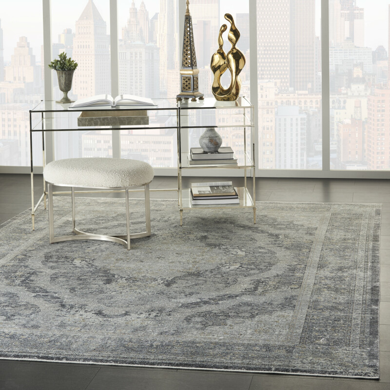 Stn05 Charcoal Cream Nourison Starry Nights Area Rug 9