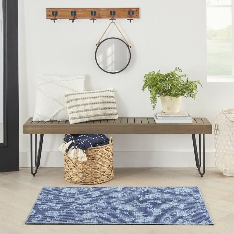 Waw02 Blue Waverly Washable Collection Area Rug 2