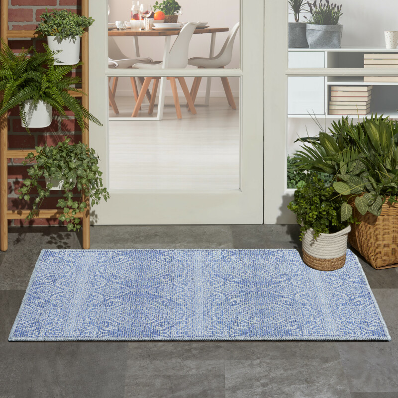 Waw03 Blue Waverly Washable Collection Area Rug 10