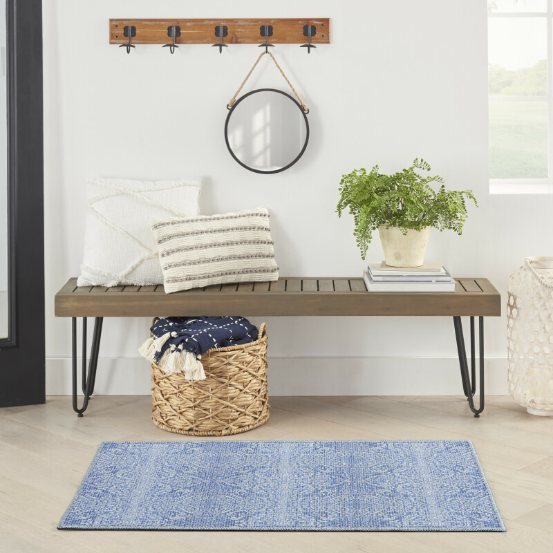 Waw03 Blue Waverly Washable Collection Area Rug 2