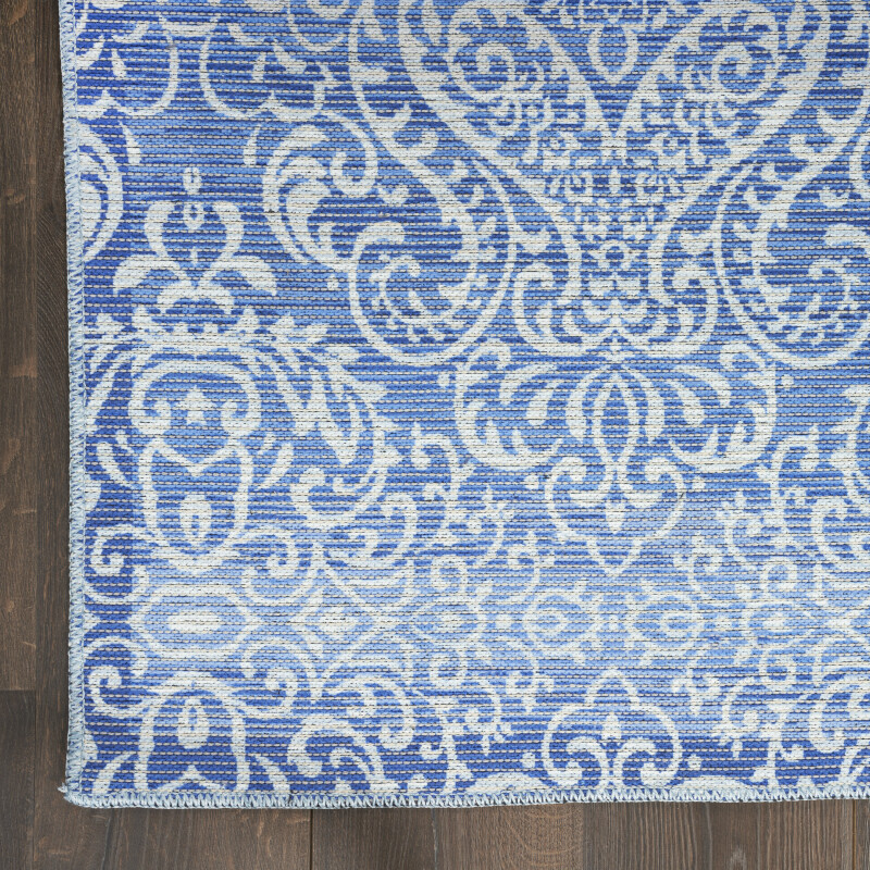 Waw03 Blue Waverly Washable Collection Area Rug 4