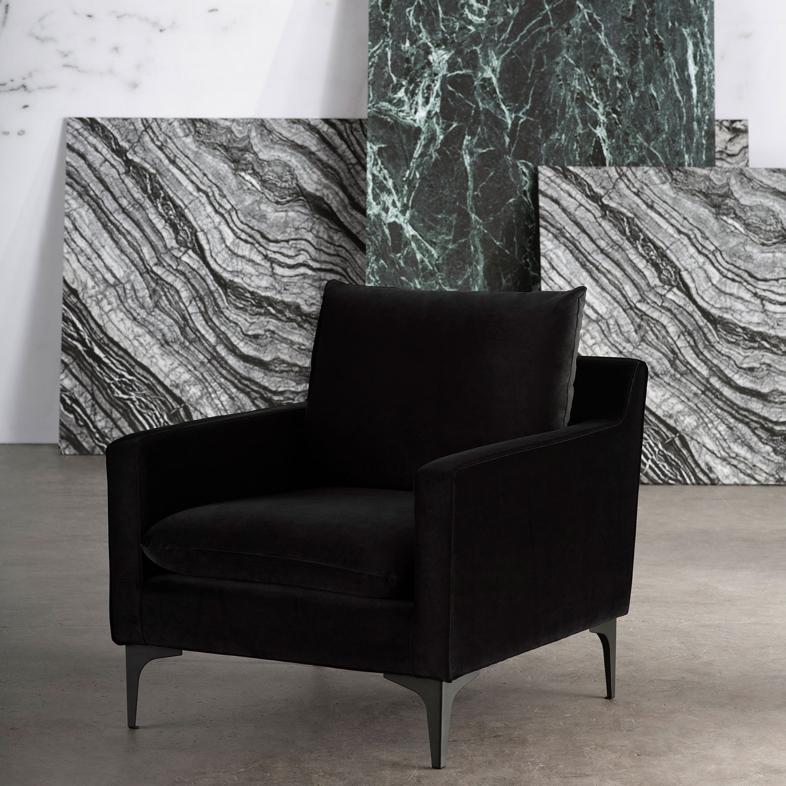 Anders Single Seat Sofa in Black by Nuevo