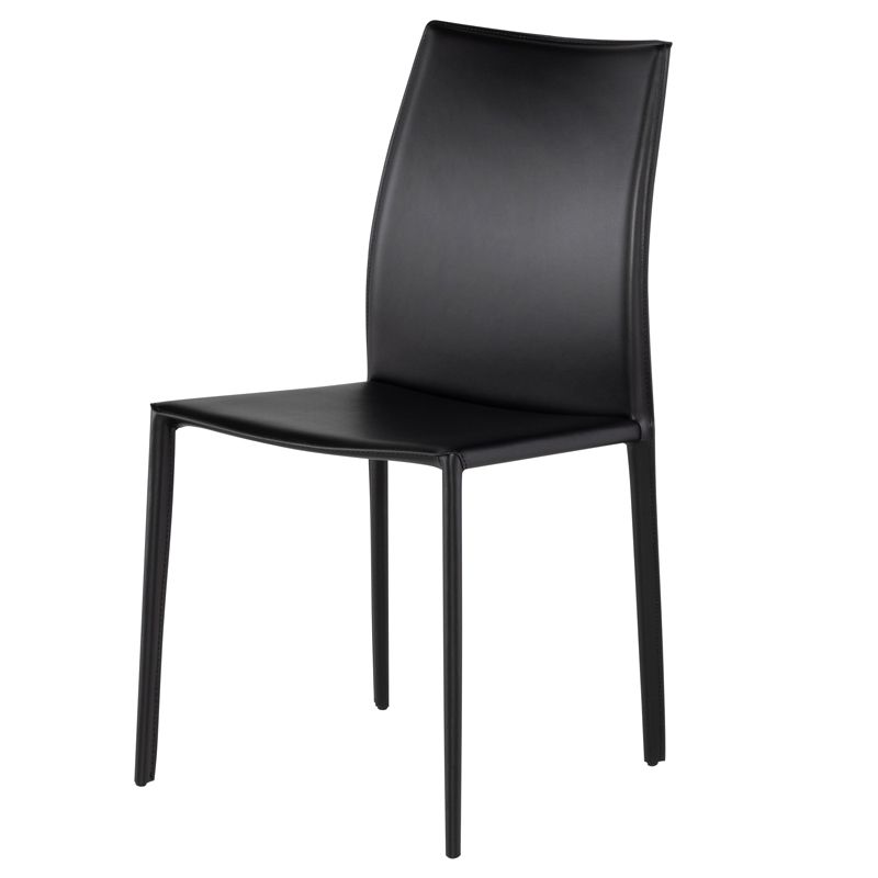 Sienna Modern Black Leather Dining Chair