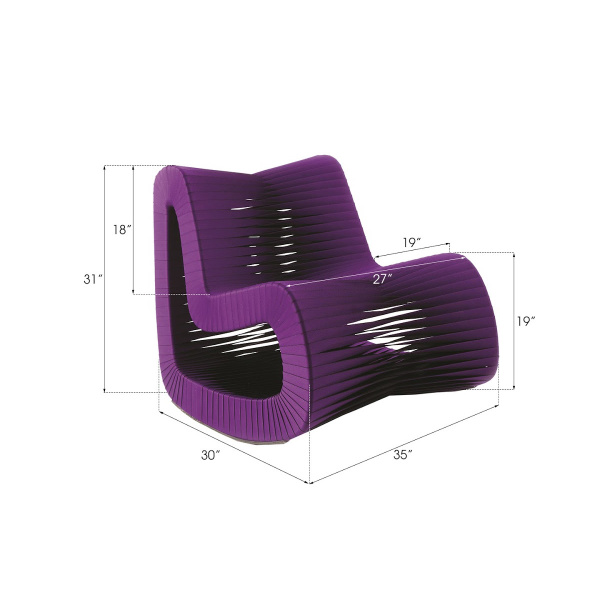 B2063pu Seat Belt Rocking Chair Purple Dim
