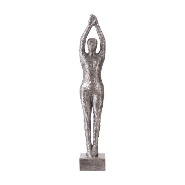 ID103309 Standing Diving Sculpture, Black/Silver, Aluminum