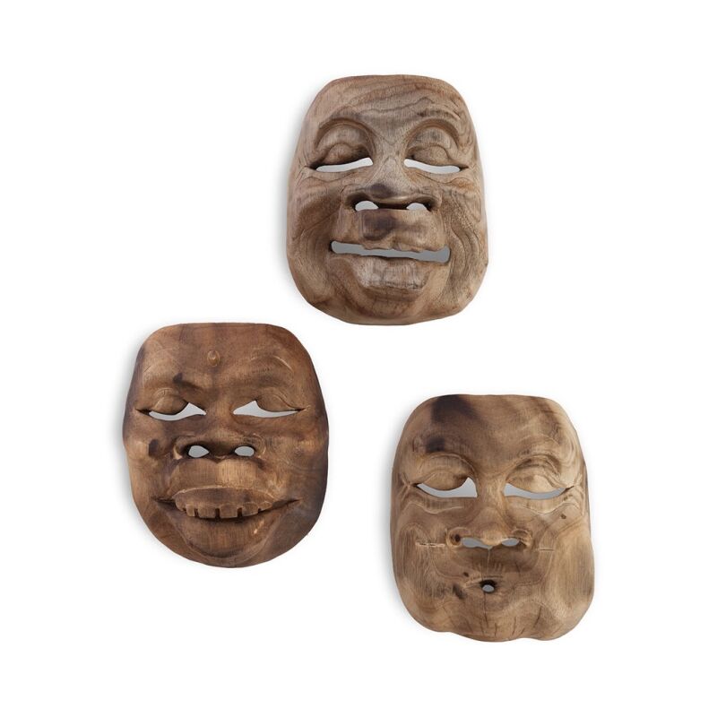 ID72667 Indonesian Masks, Teak Wood, Assorted