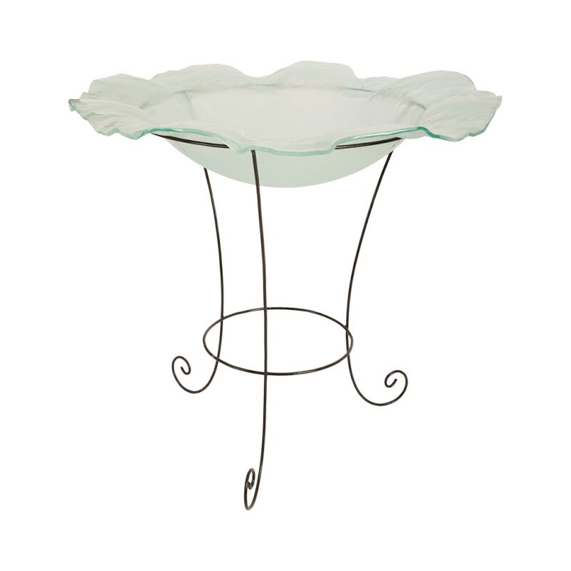 ID76848 Frosted Glass Bowl on Stand, LG