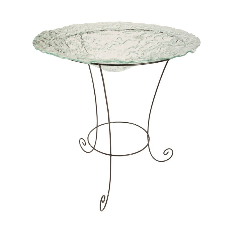 ID76851 Frosted Glass Bowl on Stand, LG