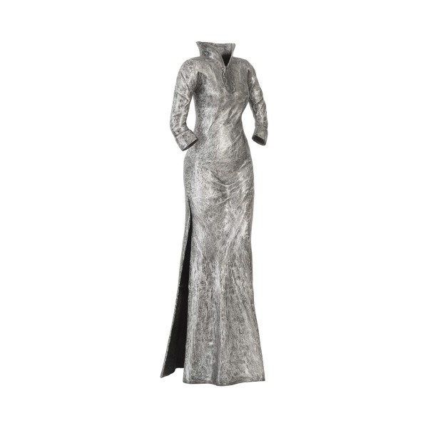 ID96057 Dress Sculpture, Long Sleeves, Black/Silver, Aluminum