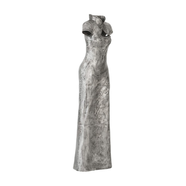 ID96058 Dress Sculpture, Short Sleeves, Black/Silver, Aluminum