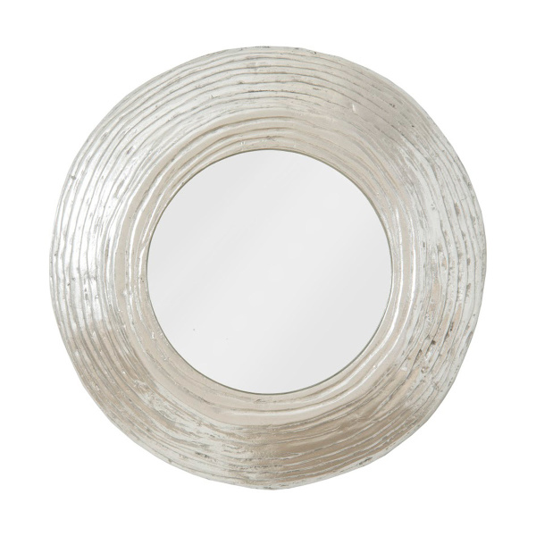 PH102839 Ripple Mirror, Resin, LG, Silver Leaf with Antiquing