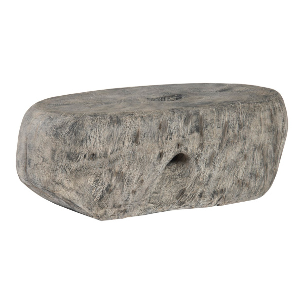 PH102848 Cast Organic River Stone Coffee Table, Resin, Faux Gray Stone