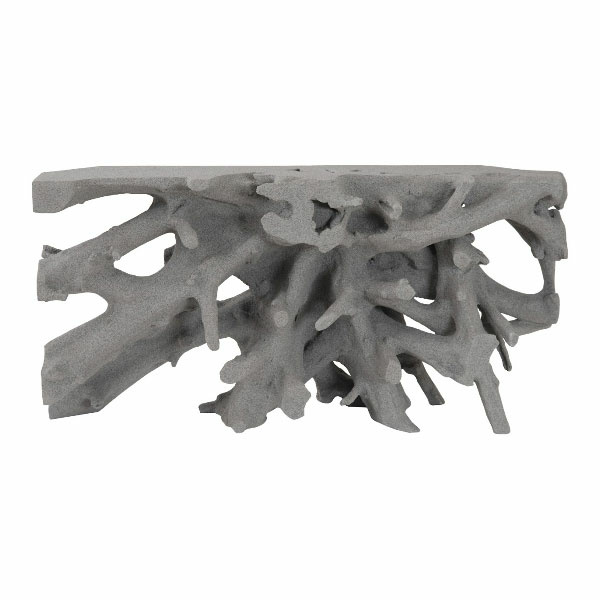 PH103552 Cast Root Console Table, Dark Granite