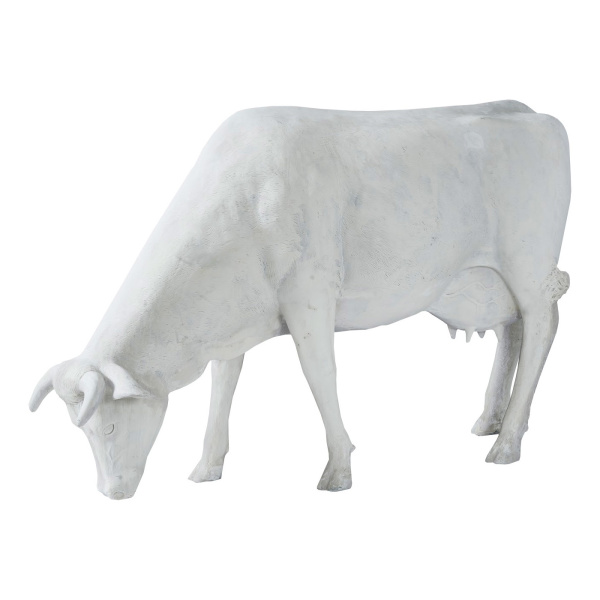 PH57424 Life Size Cow, Grazing, Off White