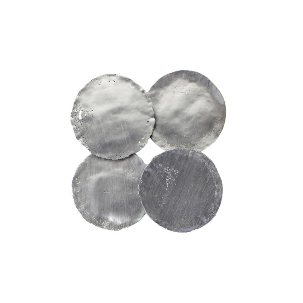PH60517 Cast Oil Drum Wall Discs, Silver Leaf, Set of 4