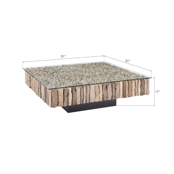 Ph64007 Manhattan Coffee Table Square With Glass 4