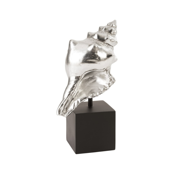 PH80669 Conch Table Sculpture, Silver Leaf