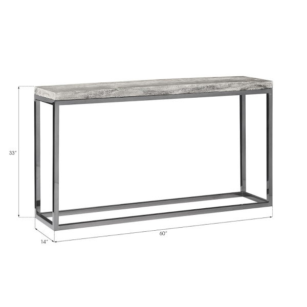 Phillips Collection Ch72505 Hayden Console Table Gray Stone Finish Black Nickel Base 01