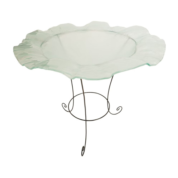 Phillips Collection Id76848 Frosted Glass Bowl On Stand Lg