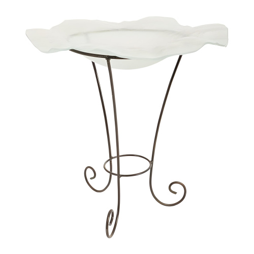 ID76853 Frosted Glass Bowl on Stand, SM