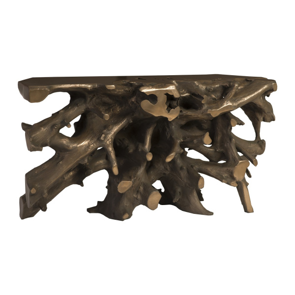 PH92550 Cast Root Console Table, Resin, Bronze