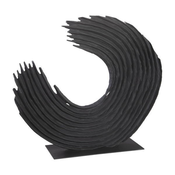 TH103476 Swoop Tabletop Sculpture, Black Wood, Large