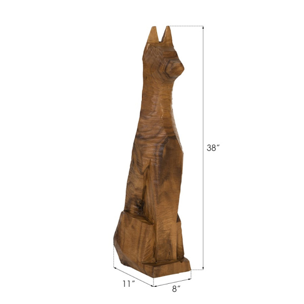 Phillips Collection Th92151 Seated Dog Sculpture Chamcha Wood Natural 06