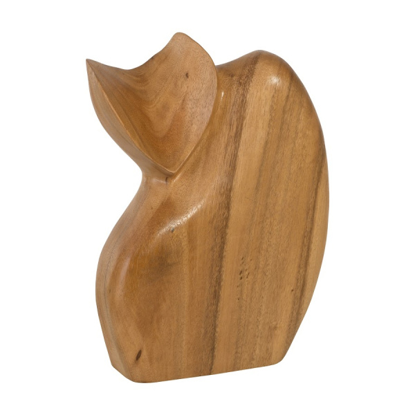 TH95614 Nuzzled Cat Sculpture, Chamcha Wood, Natural