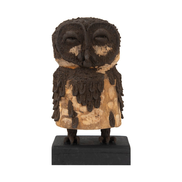Th72070 Girl Owl Carved Animal 2