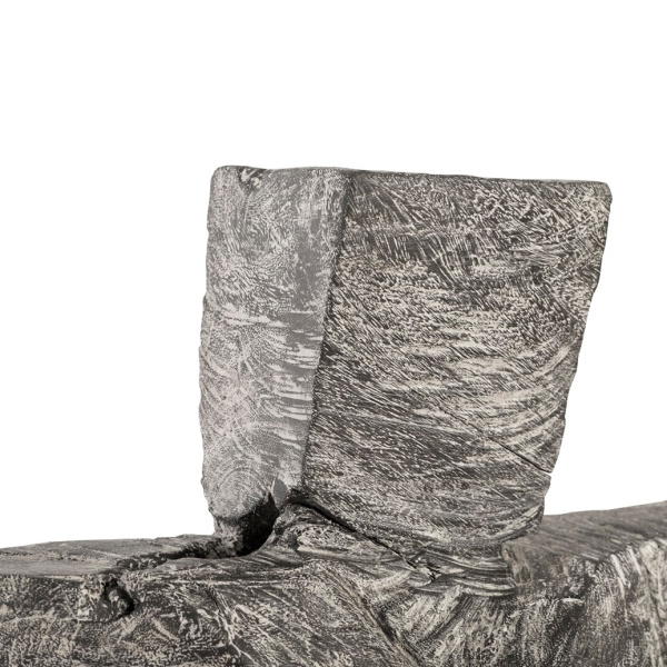 Th94534 Tai Chi Kicking Sculpture On Pedestal Grey Stone Black 2