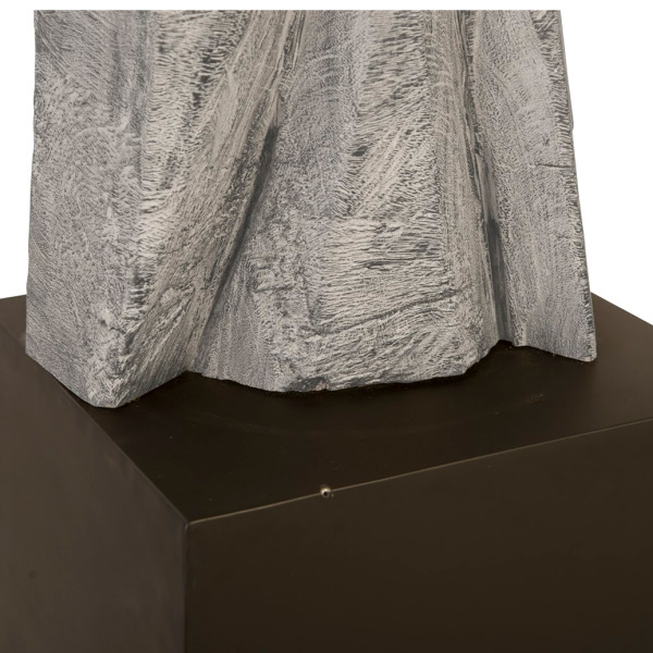 Th94535 Tai Chi Winner Sculpture On Pedestal Grey Stone Black 2