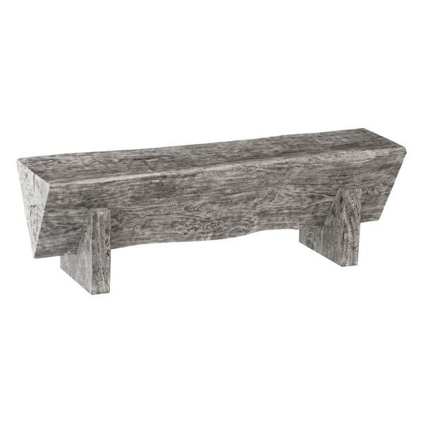 Chamcha Wood Triangle Bench, Grey Stone