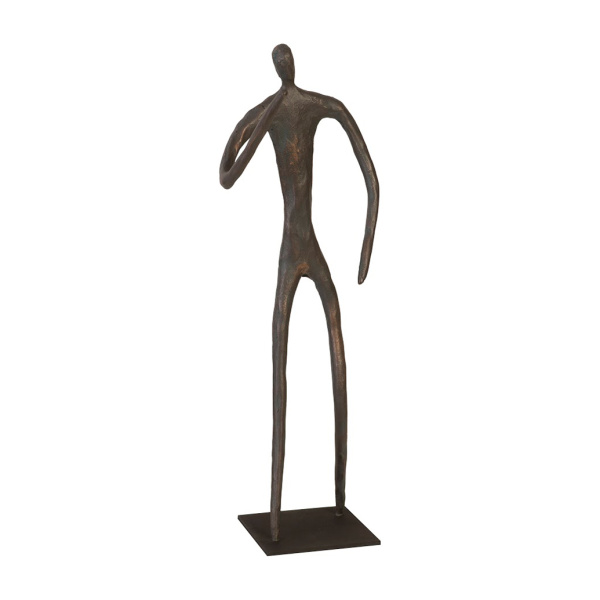 TH96034 Abstract Figure on Metal Base, Bronze Finish, Elbow Bent
