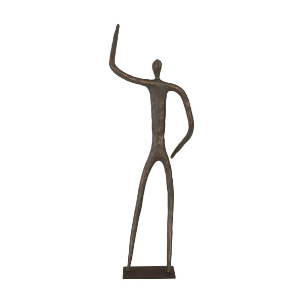 Th96035 Abstract Figure On Metal Base Bronze Finish Arm Up2